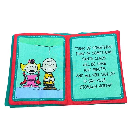 VTG Charlie Browns Christmas Stocking Soft Plush Fabric Book Charles M Schulz - Picture 5 of 9
